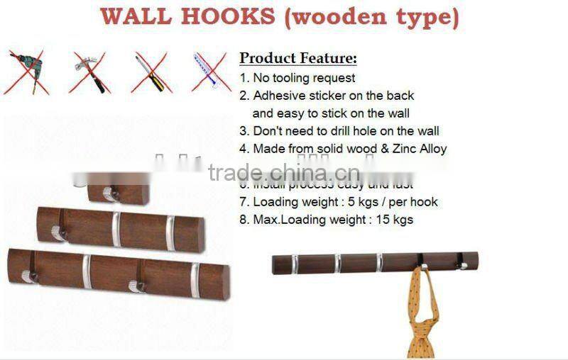 whoesale solid wood door wall mounted clothes wall hooks