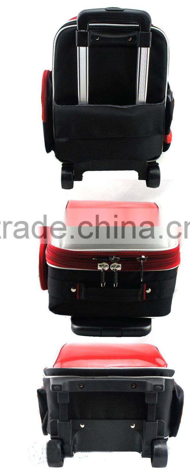 2015 Newest design fashion kids trolley school bag with PU leather