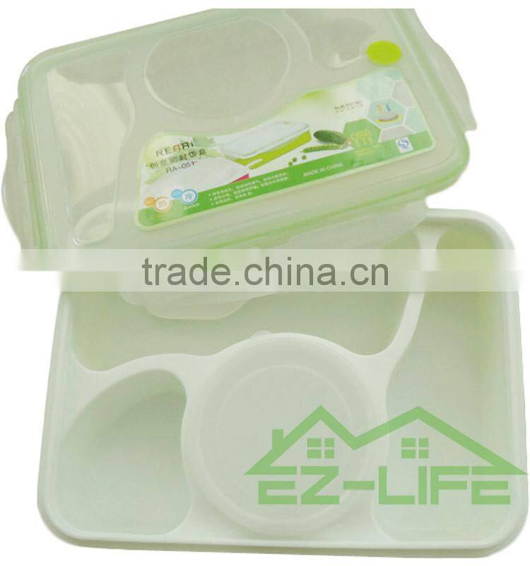 multifunctional BPA free plastic bento lunch box 4 compartments for adults with soup bowl