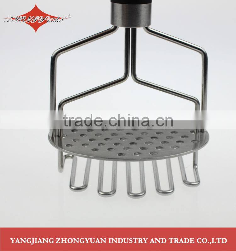 High quality stainless steel potato masher with rubber handle