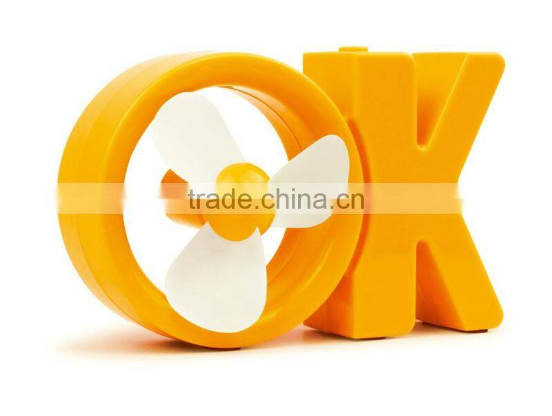 Customized Design Mini USB Desk OK Shape Blower Fan