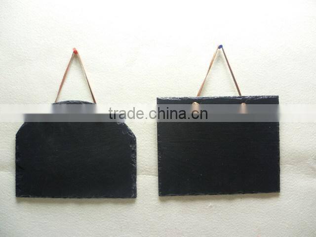 Hot Sale Natural Slate chalk board hung with leather rope square shape