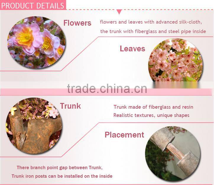 Hot sale air bonsai artificial plastic japanese mini cherry blossom tree fabric for decor