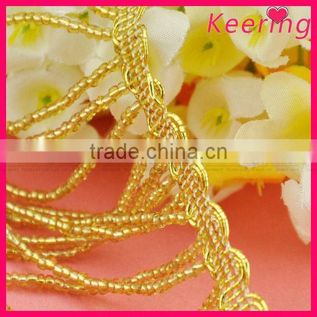 Gold bullion fringe, gold bullion wire fringe WTP-1234