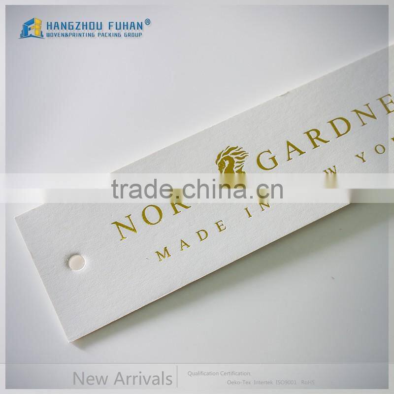 Hot Stamping Gold Color Logo White Hang Tag