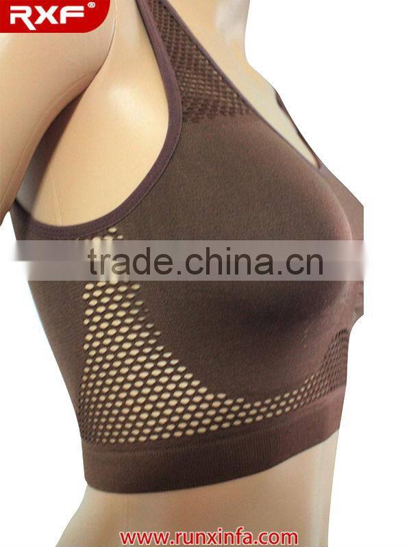 Yoga sports bra/seamless tube bra nude purple color