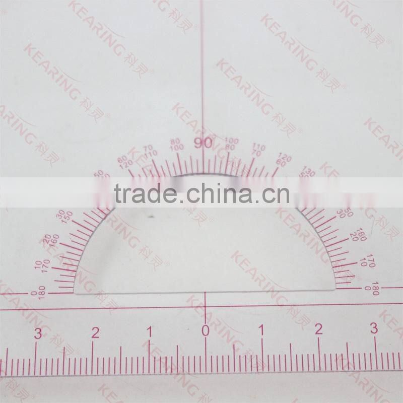 Kearing Grading Triangle Rulers Transparent Acrylic Scale Triangular Rulers with Protractor # T045