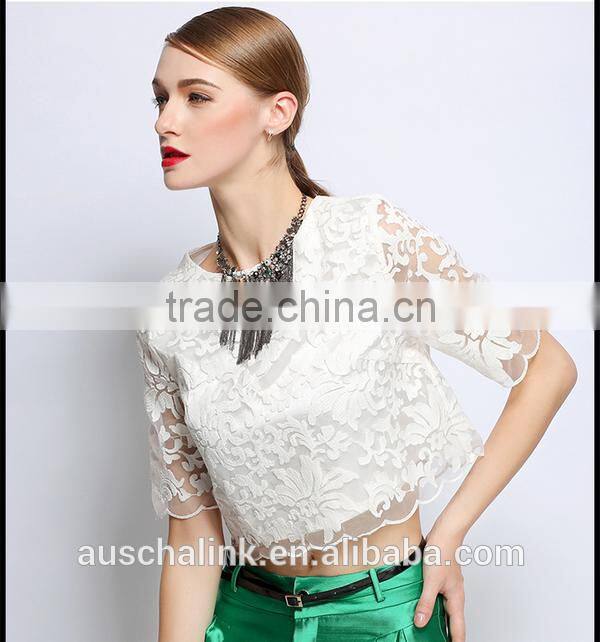 latest summer girls sexy lace crop top design wholesale price