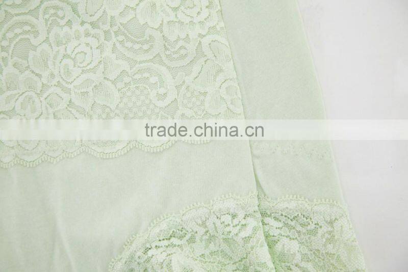 Custom Light Green 95% Cotton 5% Spandex with Lace Sexy Fancy Woman Underwear