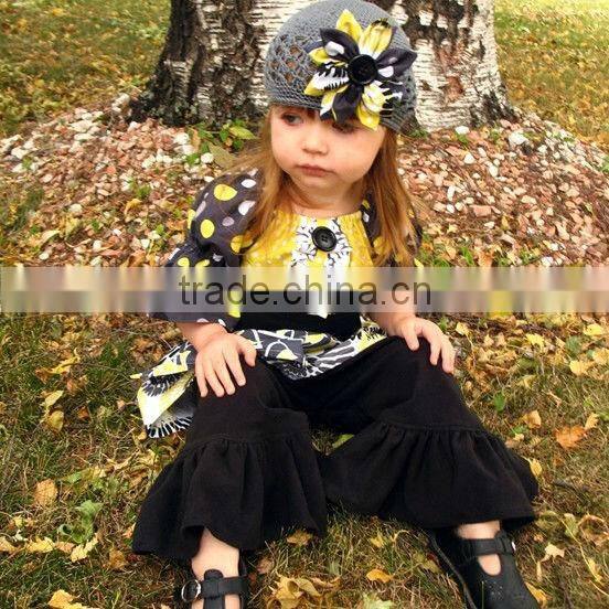 New Fashion girls jean ruffle pants,children's demin jeans pants with ruffle