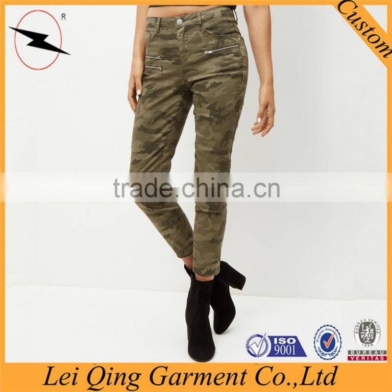 Sexy fashion women tight pants elastic trousers camo