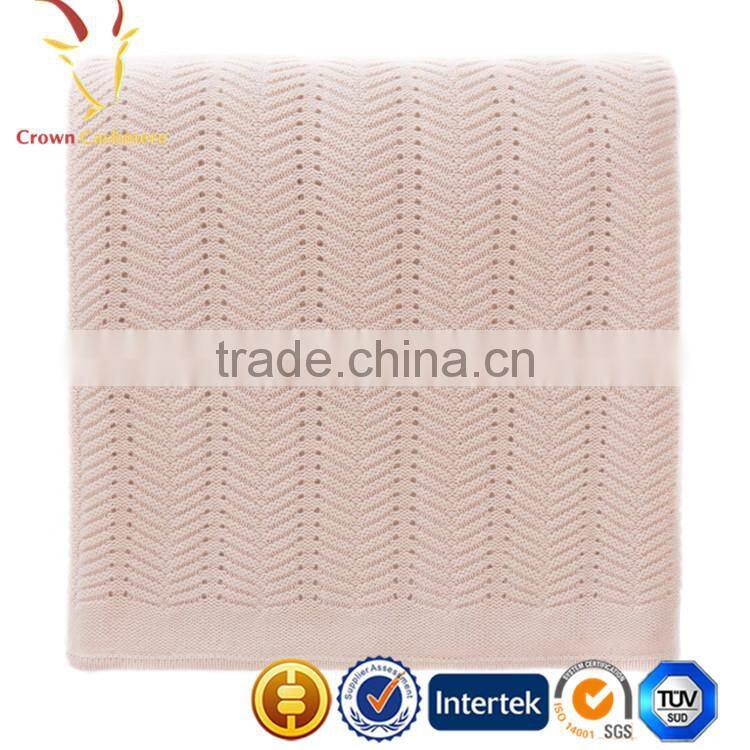 Soft Best Quality 100% Pure Cable Knitted Cashmere Blanket