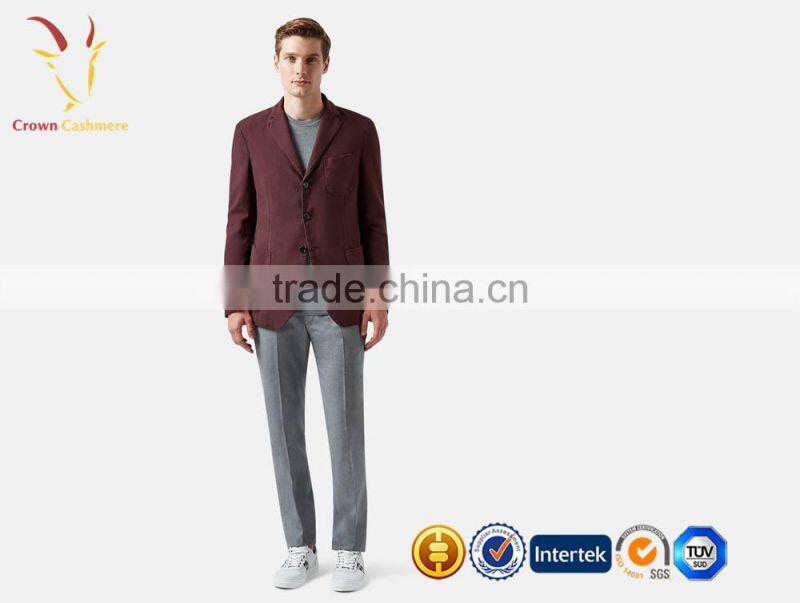 OEM Custom Cashmere Wool Suits V Neck Causal Suits for Man