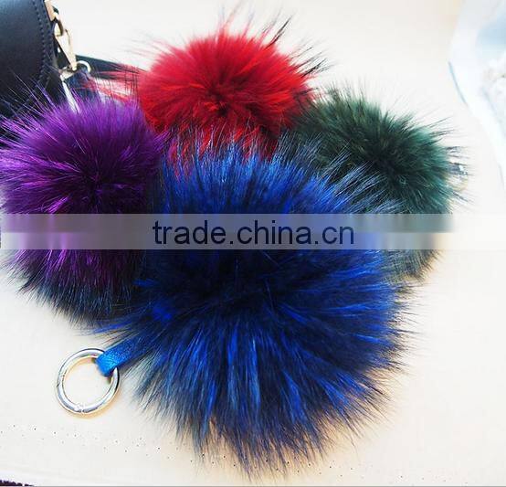 14 - 15cm Raccoon Fur Ball Fur Pom Poms Fur Pompom for Hat winter Skullies Beanies Hat Cap Bag Key chain Clothes