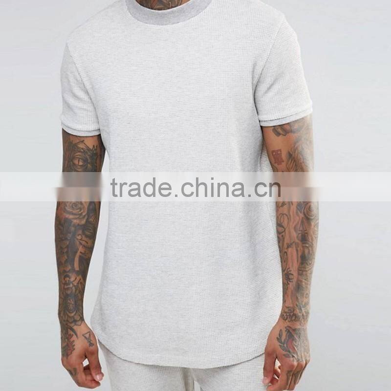 Cotton Polyester Men Fashion Short Sleeve Crew Neck Slim Fit Blank T-shirt Men Plaid Casual Clothes