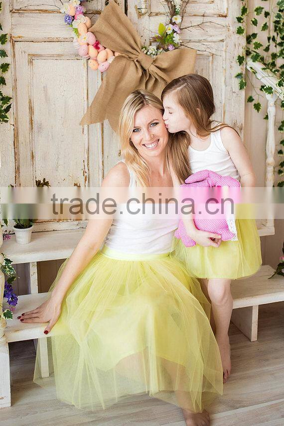 Pretty Set Of Matching Mother Daughter Tutu Dress Short Mini Skirt +Tank+Tops