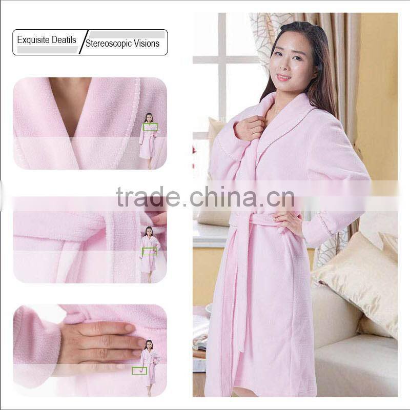 Promotional top quality custom color orange bathrobe