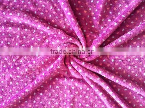 Heart Printed Microfiber Fleece Fabric for Housecoat