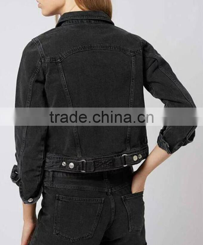 Runwaylover EY1034C Washed denim bomber women jeans jacket with custom service