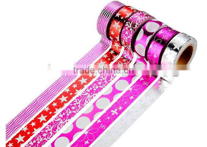 6 pure colors washi tape one set adhesive paper decorative adhesive paper