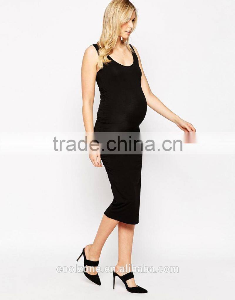 Scoop neckline soft touch tank dress for all stages of maternity