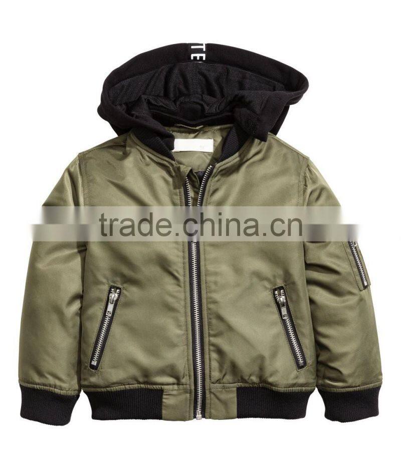 Top quality hooded pilot kids bomber jacket bulk wholesale child jacket