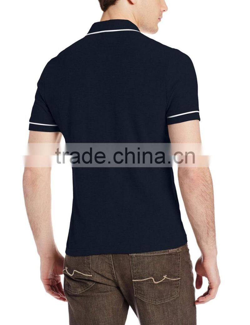 customized striped navy dry fit plain dyed Polo shirts for men