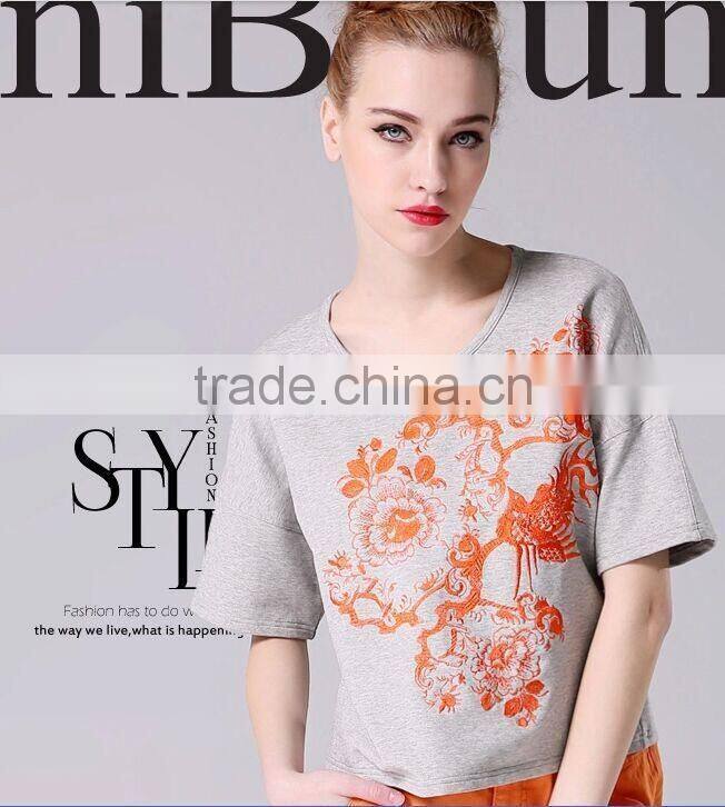 Wholesale fashion embroider women's crop top