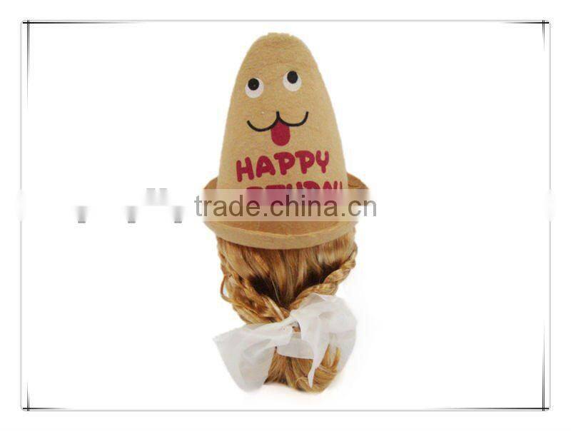 new fashion style letters and smiling faces design birthday cap