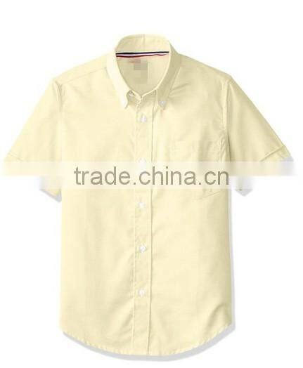 Boys' Short Sleeve Oxford Dress Shirt Decorate inner collar