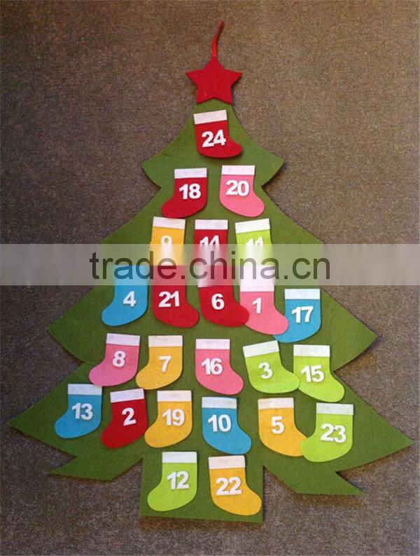 Felt Christmas Tree Advent Calendar New Pockets for Treats Countdown