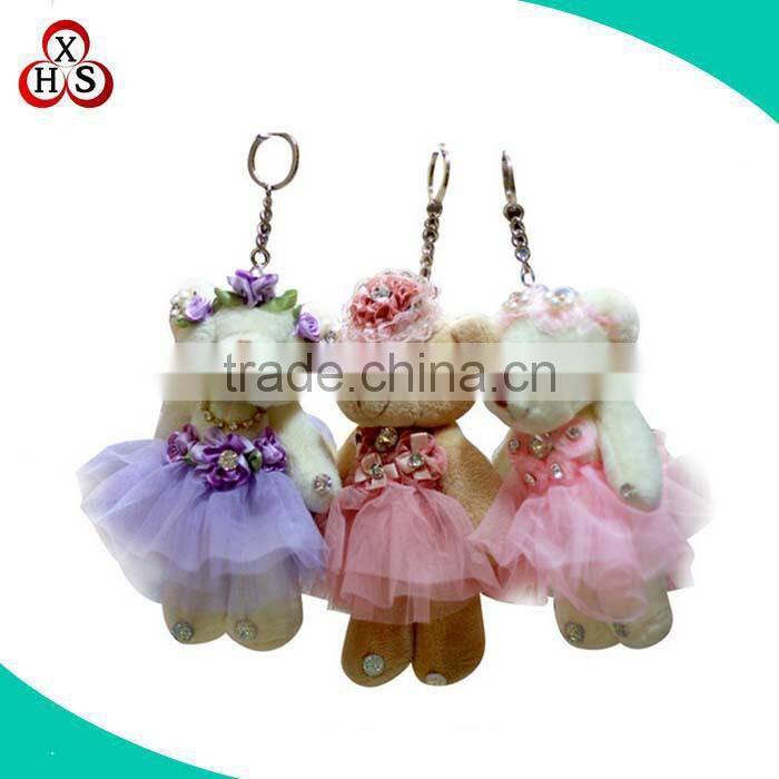 Wholesale custom plush dog keychains stuffed soft plush toy keychain