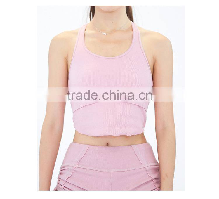 Stretch Seamed Workout Fitness Womens Tops Sports Bra