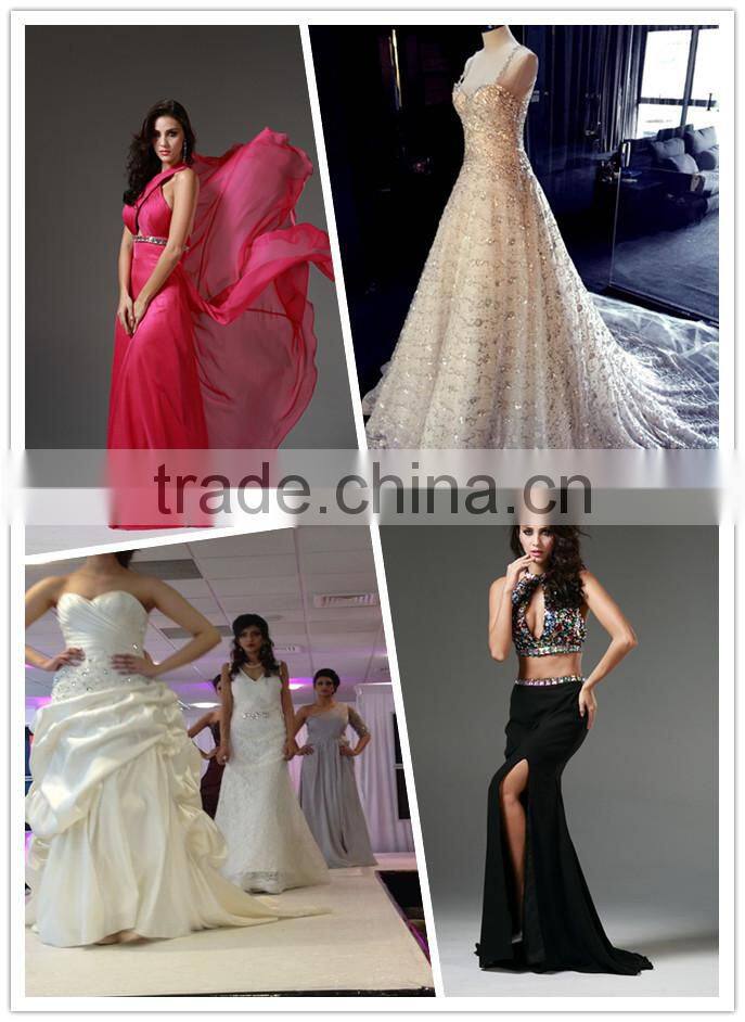 2017 Sexy Shoulder belt lace mermaid color wedding dress bridal for bride Scoop neckline bridal dress F10601