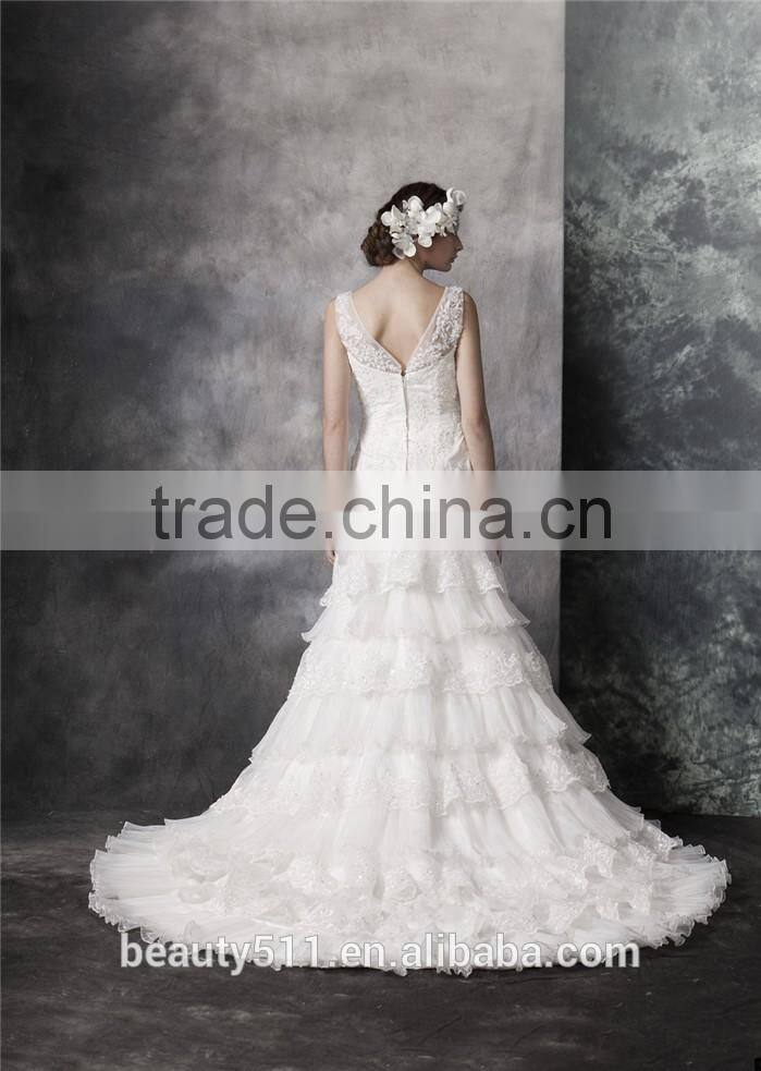 2017 New Style Luxury Beaded Sweetheart Nackline Off-shoulder Mermaid Lace wedding dress BS01