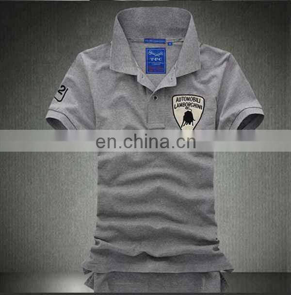 custom white emboridery cotton polo shirt