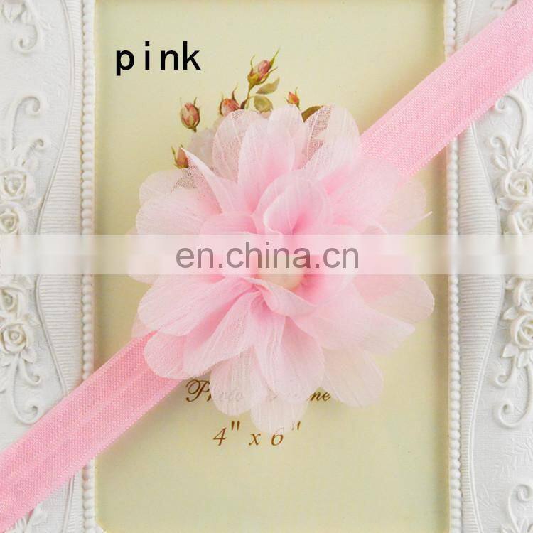 high quality children headdress draped Chiffon pearl hair band Girl headbands
