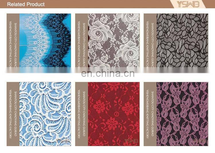 Factory direct sale spandex material knitted elastic fair trade lace fabric