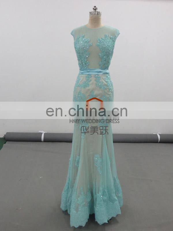 Turquoise Mermaid Homecoming Dresses HMY-D296 Floor Length Prom Free Prom Dresses