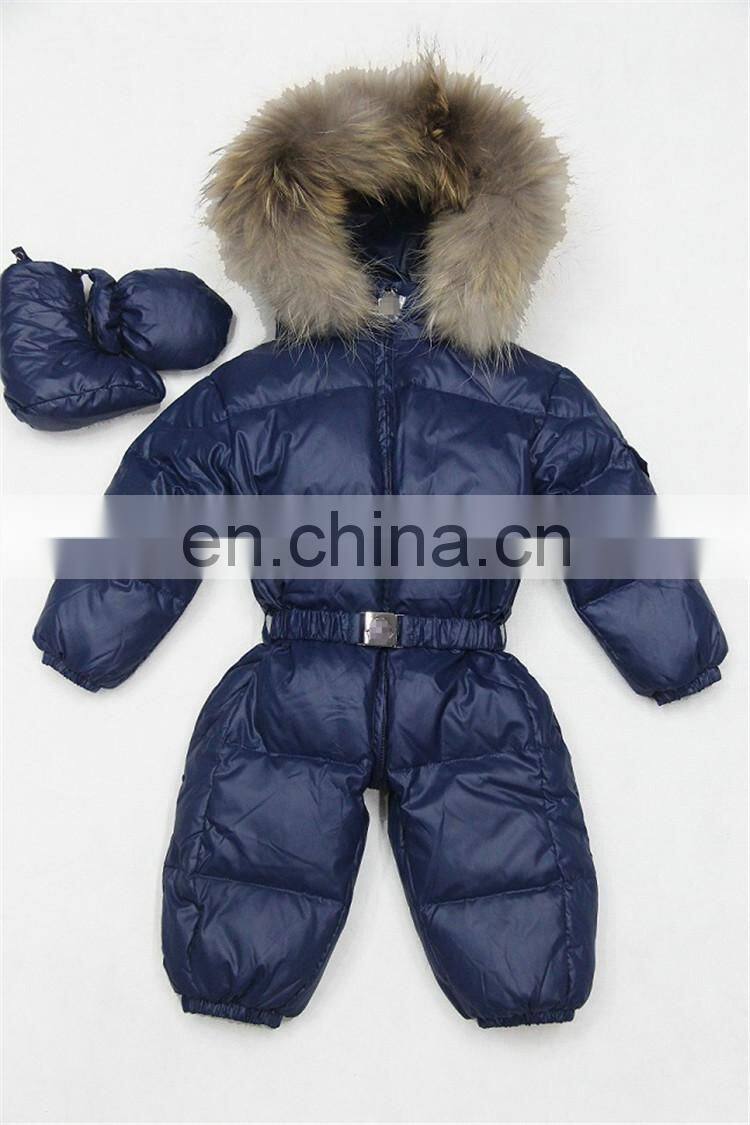 Cute Super Quality Lovely Child Down Overwear Kids Fur Hooded Coats