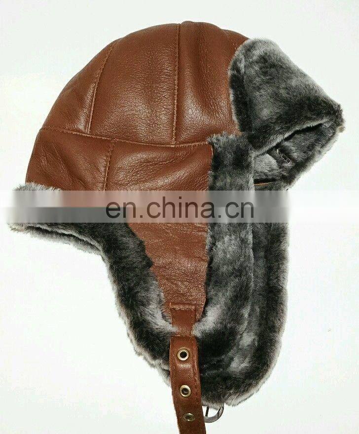 Custom Black Genuine Leather HAT CAP