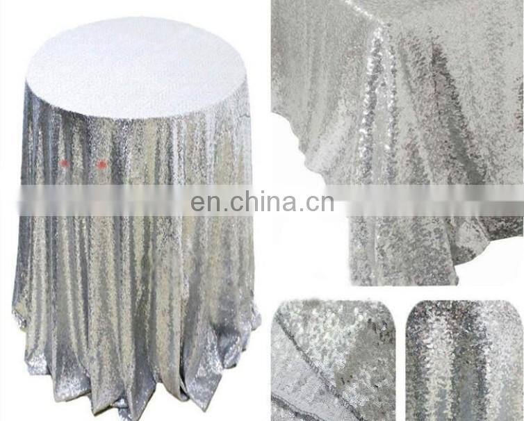 Black Shiny sequin round table cloth rectangular table cloth for wedding decoration