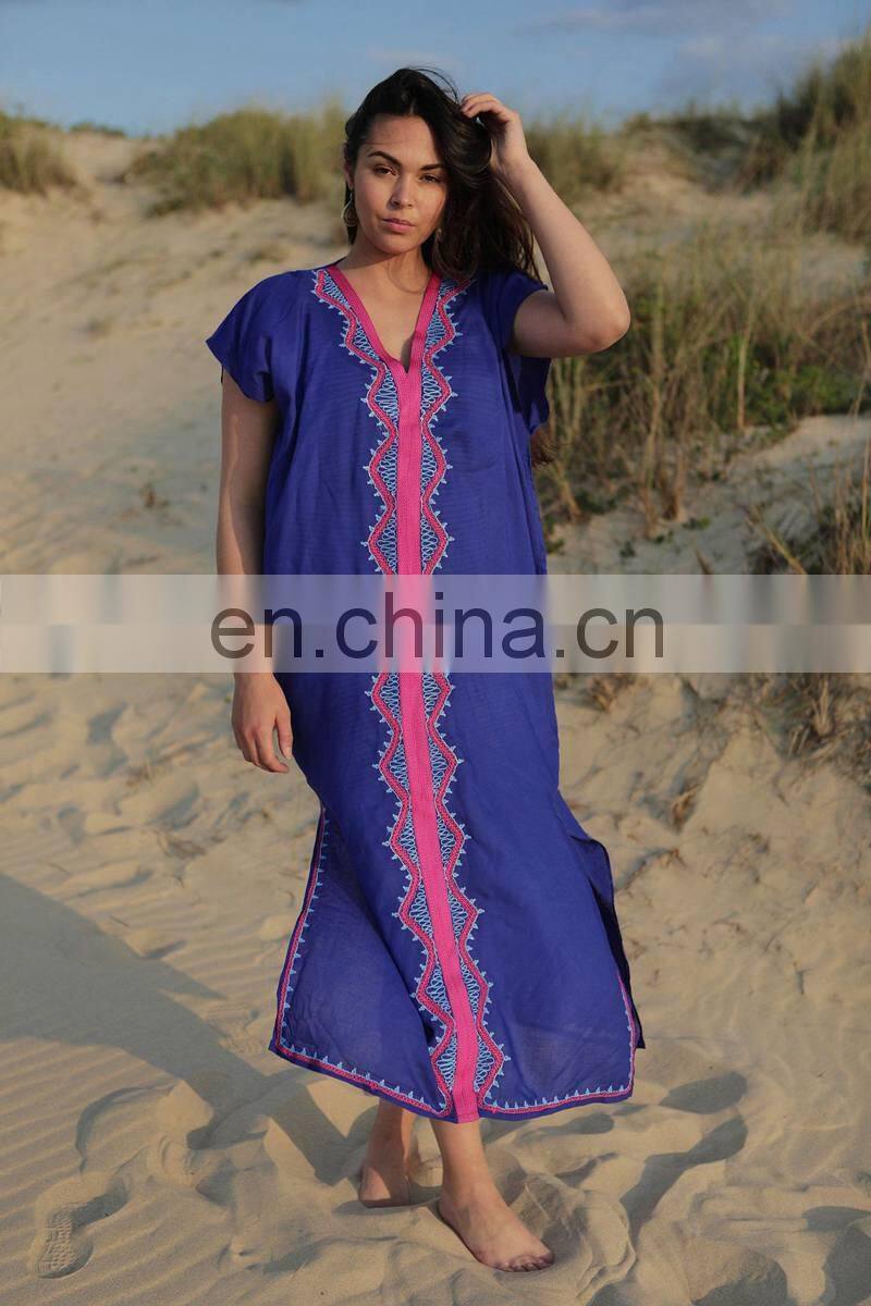 Cotton Long Beach Cover up Sarong Beach Dress Embroidered Bikini Cover up Robe de Plage Pareo Beach Swimsuit Cover up Beachwear