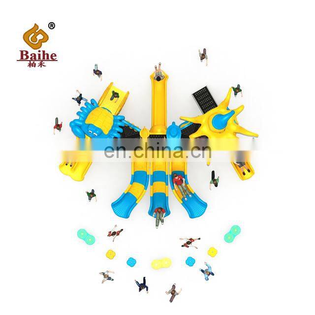 Cheap price kindergarten reschool customized design outdoor playground equipment plastic slide and swing set
