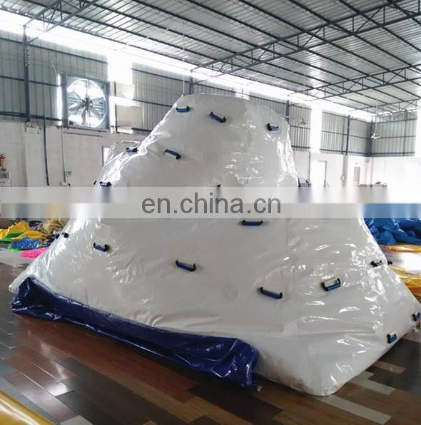 2016 PVC inflatable water rock iceberg climbing wall for water park sports