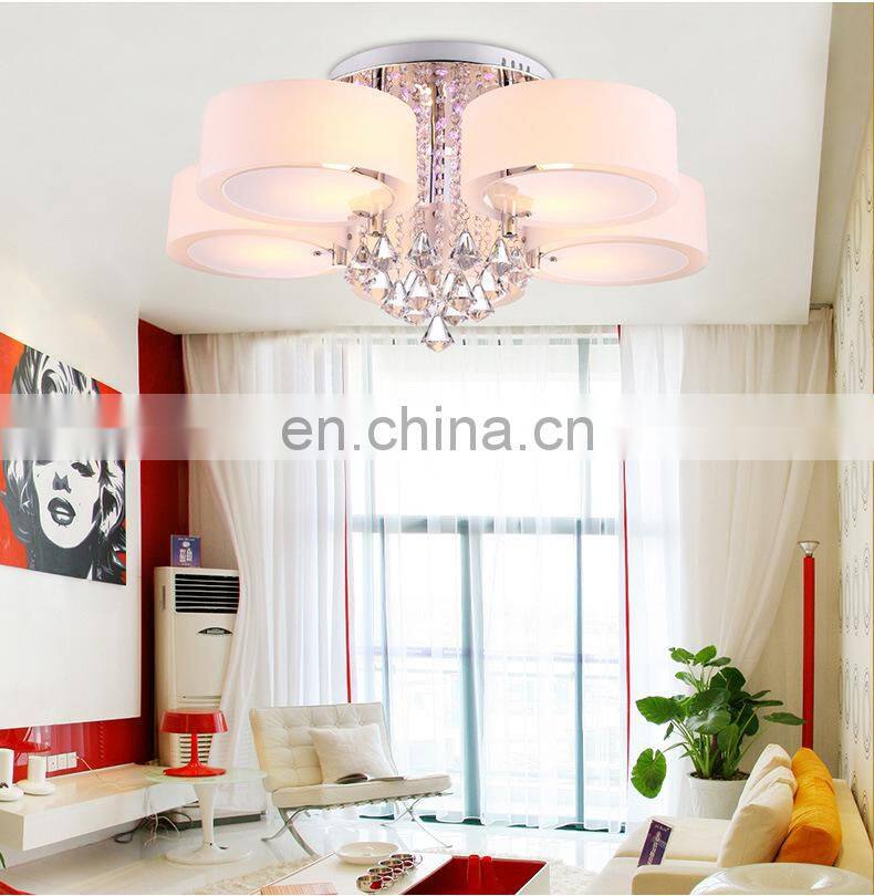 LED warm simple ceiling crystal chandelier with remote