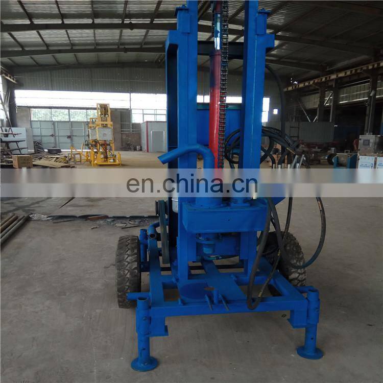 Hydraulic Small Water Borewell Drilling Machine With Fast Move Function 20HP Diesel engine provide power