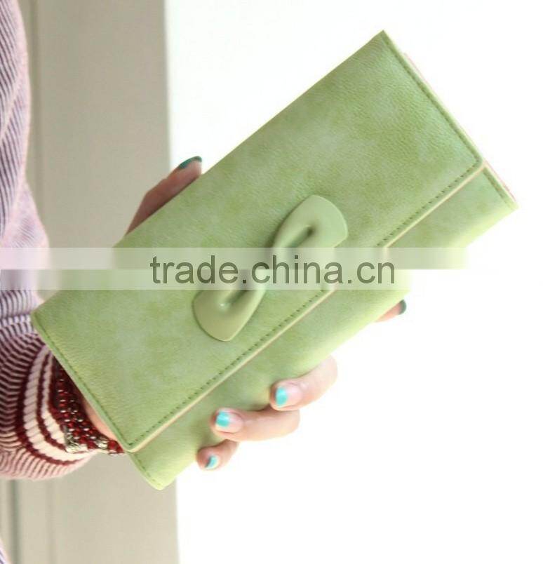fashional Trendy and popular Pu leather Butterfly bow wallet Purse Cartera para dama de calidad Carteira