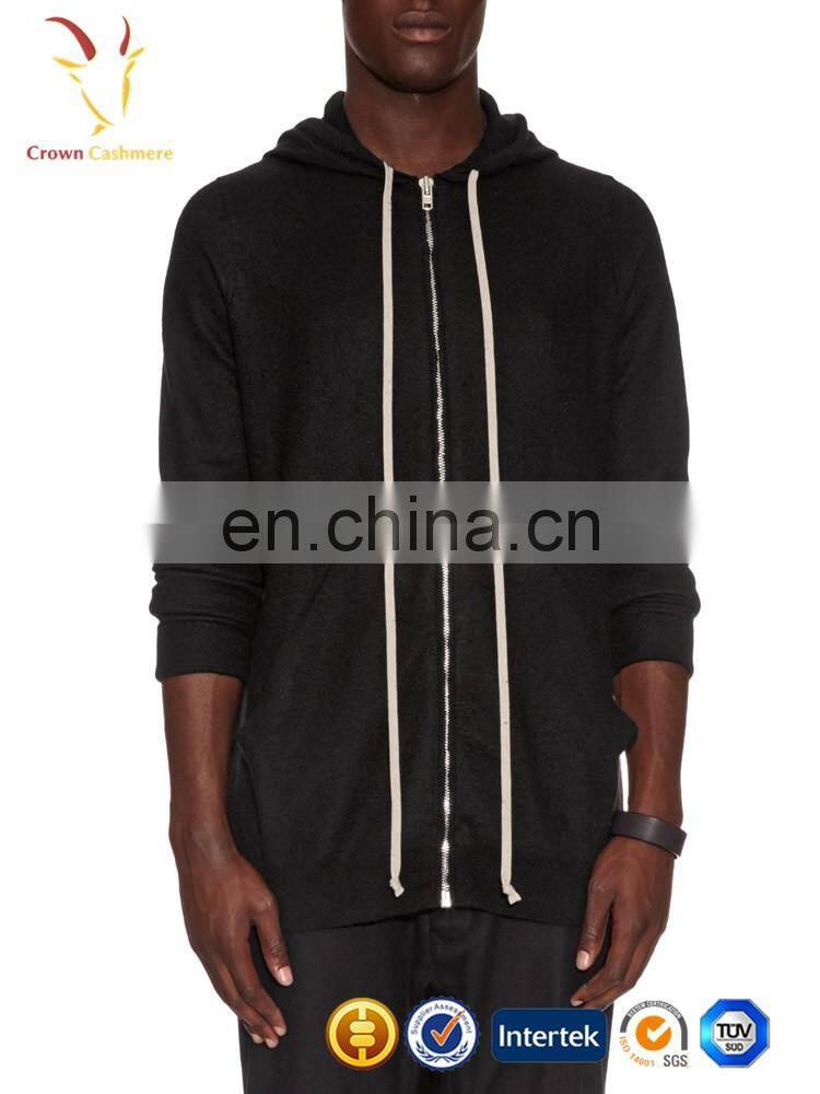 Men's zipper knitting pattern hooded cardigan Sweater