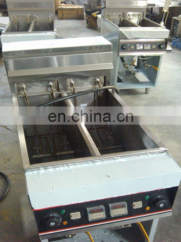 commercial electric deep fat fryer with 2 tanks and 2 baskets for restaurant kitchen